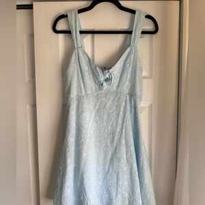 Francesca's Collections Sky Blue Eyelet Dress
